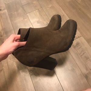 Brown suede ankle boots